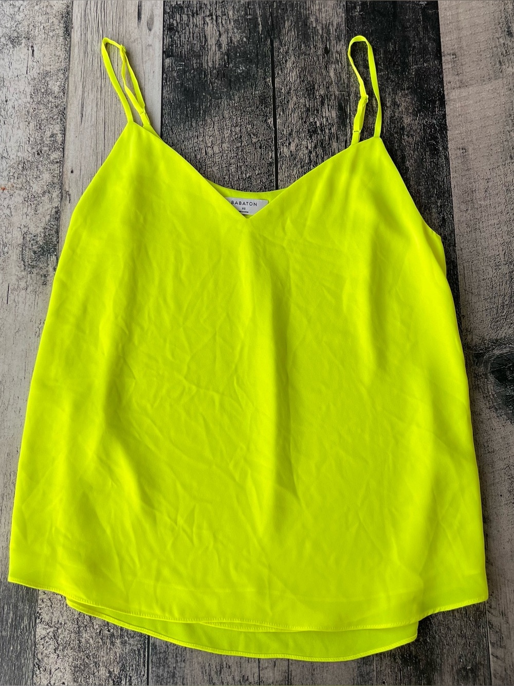 Aritzia Babaton neon yellow camisole tank top